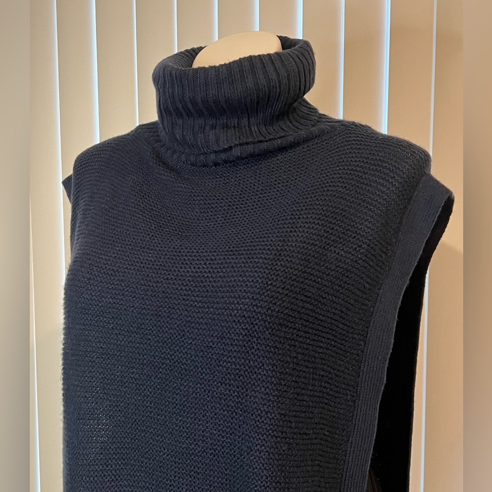 BCBGeneration Navy Knit Turtleneck Poncho